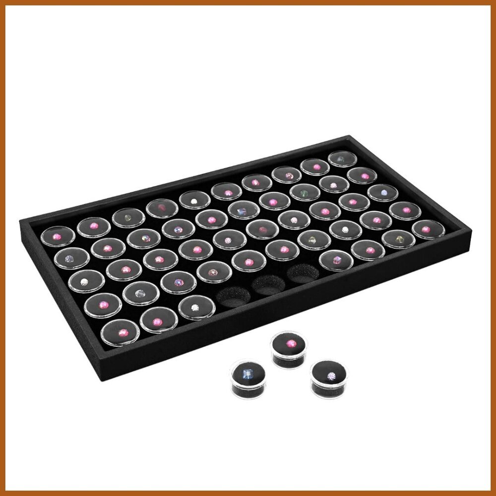 Black Foam Gem Jars Stackable Display Tray for Jewelry Organization